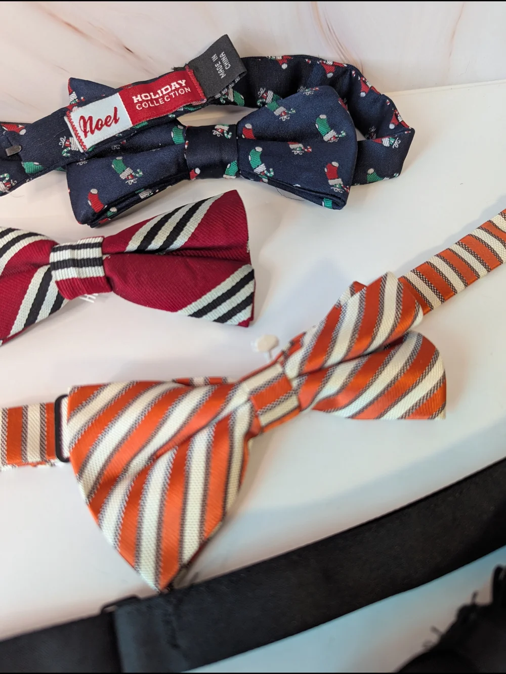 Noel Holiday Collection Navy Bow Tie - Men's Blue Patterned Bow Tie